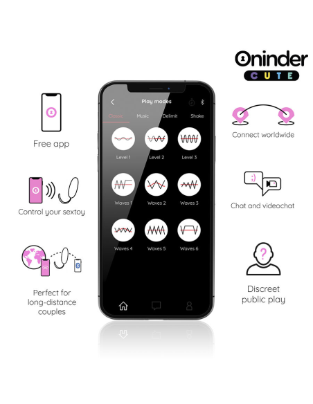 ONINDER CUTE - LOVE PLEASURE HUEVO VIBRO-ROTADOR 360 SILICONA - APP MUNDIAL GRATUITA
