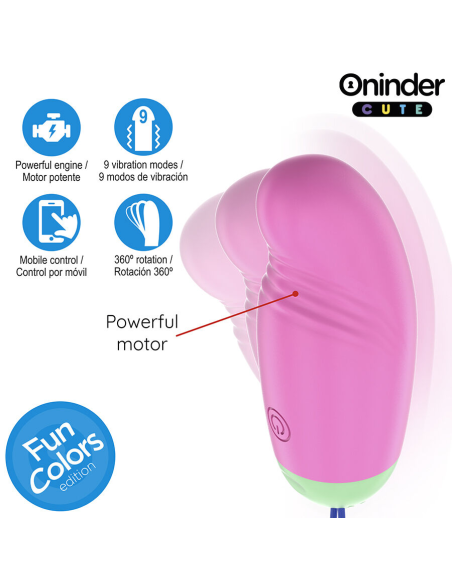 ONINDER CUTE - LOVE PLEASURE HUEVO VIBRO-ROTADOR 360 SILICONA - APP MUNDIAL GRATUITA