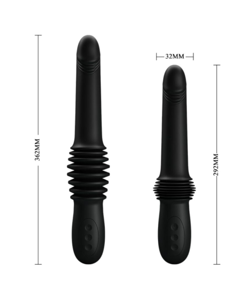 PRETTY LOVE - PAZUZU VIBRADOR 3 MODOS DE EMPUJE NEGRO