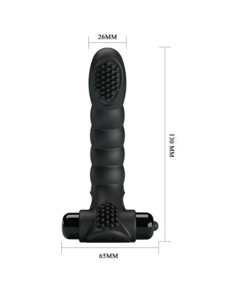 PRETTY LOVE - ALEXANDER VIBRADOR DE DEDO 10 VIBRACIONES NEGRO