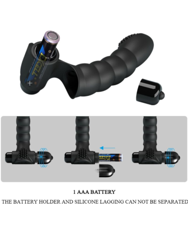 PRETTY LOVE - ALEXANDER VIBRADOR DE DEDO 10 VIBRACIONES NEGRO