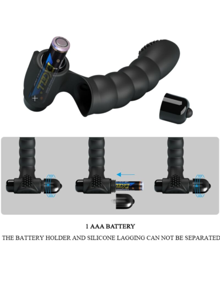 PRETTY LOVE - ALEXANDER VIBRADOR DE DEDO 10 VIBRACIONES NEGRO