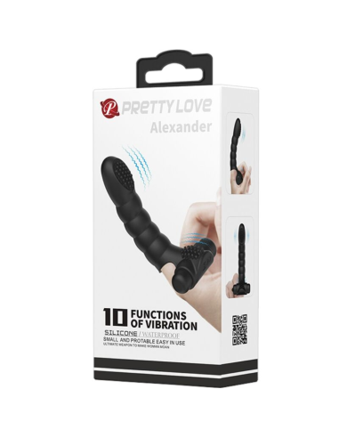 PRETTY LOVE - ALEXANDER VIBRADOR DE DEDO 10 VIBRACIONES NEGRO