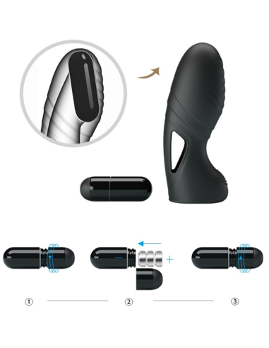 PRETTY LOVE - ALAN VIBRADOR DE DEDO SILICONA NEGRO