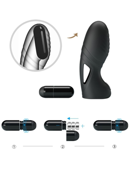 PRETTY LOVE - ALAN VIBRADOR DE DEDO SILICONA NEGRO