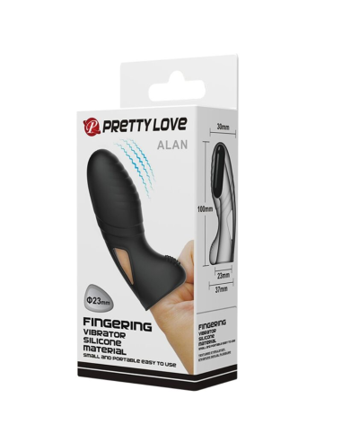 PRETTY LOVE - ALAN VIBRADOR DE DEDO SILICONA NEGRO