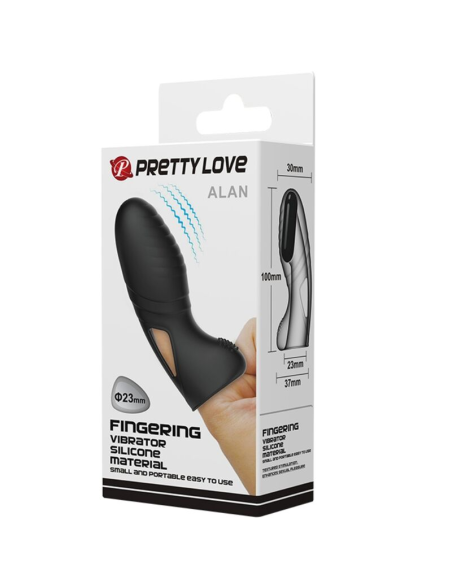 PRETTY LOVE - ALAN VIBRADOR DE DEDO SILICONA NEGRO