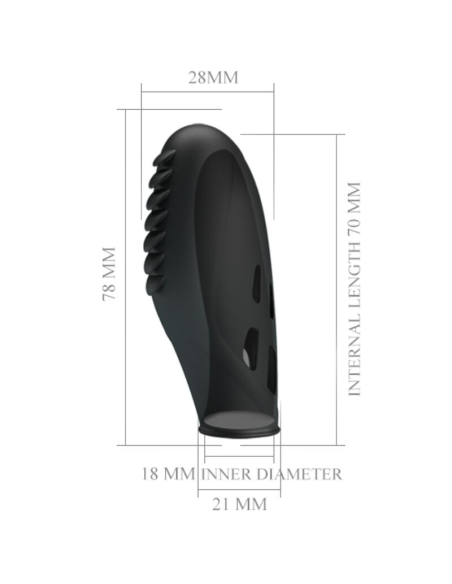 PRETTY LOVE - GILO VIBRADOR DE DEDO SILICONA NEGRO