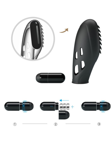 PRETTY LOVE - GILO VIBRADOR DE DEDO SILICONA NEGRO