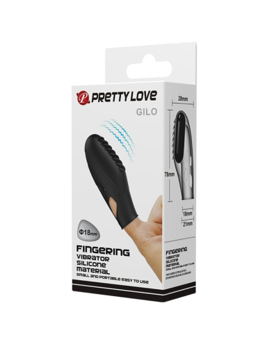 PRETTY LOVE - GILO VIBRADOR DE DEDO SILICONA NEGRO