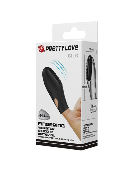 PRETTY LOVE - GILO VIBRADOR DE DEDO SILICONA NEGRO