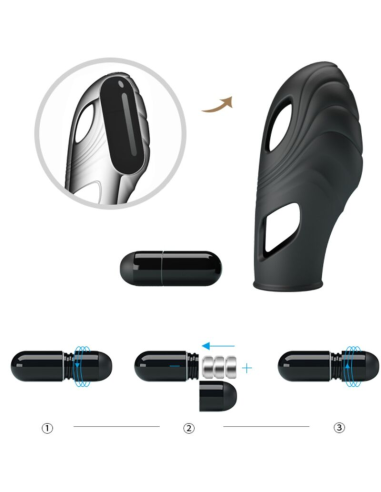 PRETTY LOVE - LICH VIBRADOR DE DEDO SILICONA NEGRO