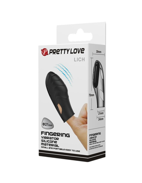 PRETTY LOVE - LICH VIBRADOR DE DEDO SILICONA NEGRO