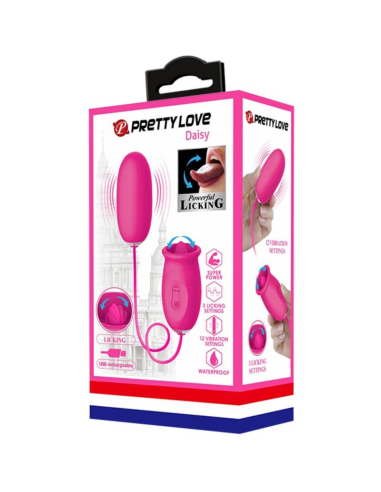 PRETTY LOVE - DAISY HUEVO VIBRADOR LENGUA ESTIMULADORA DE CLÍTORIS ROSA