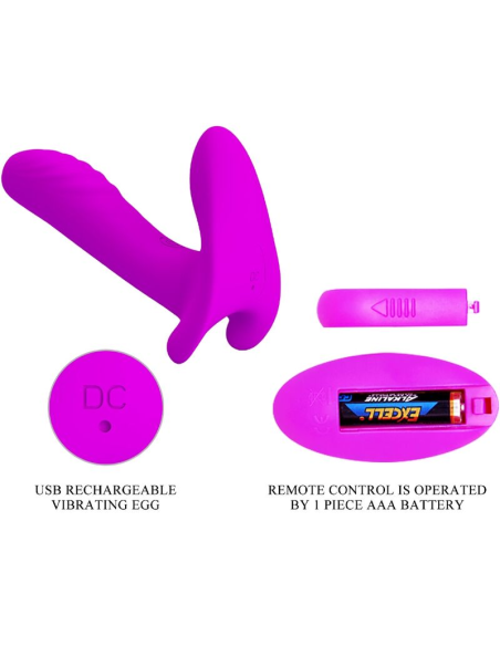 PRETTY LOVE - MASAJEADOR and VIBRADOR 12 VIBRACIONES CONTROL REMOTO MORADO