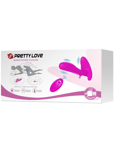 PRETTY LOVE - MASAJEADOR and VIBRADOR 12 VIBRACIONES CONTROL REMOTO MORADO