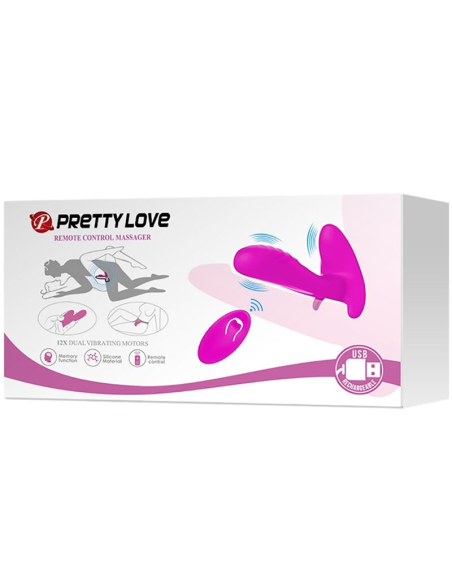 PRETTY LOVE - MASAJEADOR and VIBRADOR 12 VIBRACIONES CONTROL REMOTO MORADO
