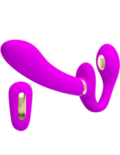 PRETTY LOVE - THUNDERBIRD VIBRADOR DOBLE STRAP-ON CONTROL REMOTO MORADO