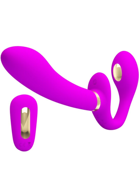 PRETTY LOVE - THUNDERBIRD VIBRADOR DOBLE STRAP-ON CONTROL REMOTO MORADO