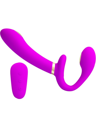 PRETTY LOVE - THUNDERBIRD VIBRADOR DOBLE STRAP-ON CONTROL REMOTO MORADO