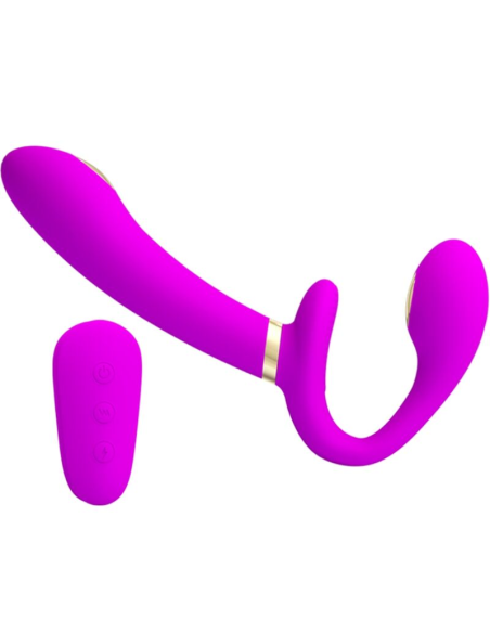 PRETTY LOVE - THUNDERBIRD VIBRADOR DOBLE STRAP-ON CONTROL REMOTO MORADO