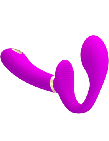 PRETTY LOVE - THUNDERBIRD VIBRADOR DOBLE STRAP-ON CONTROL REMOTO MORADO