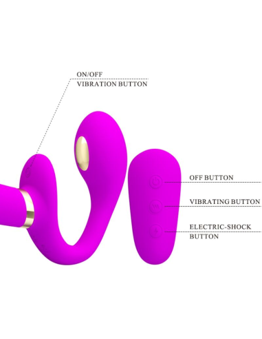 PRETTY LOVE - THUNDERBIRD VIBRADOR DOBLE STRAP-ON CONTROL REMOTO MORADO