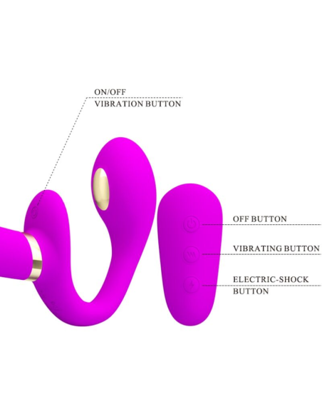 PRETTY LOVE - THUNDERBIRD VIBRADOR DOBLE STRAP-ON CONTROL REMOTO MORADO