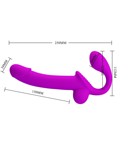 PRETTY LOVE - KELPIE ESTIMULADOR STRAP-ON DOBLE MORADO