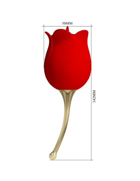 PRETTY LOVE - ROSE LOVER ROSA ESTIMULADORA DE CLÍTORIS 12 VIBRACIONES ROJO