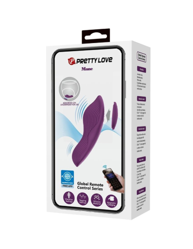 PRETTY LOVE - MANE MASAJEADOR LAY ON CLÍTORIS 10 VIBRACIONES CONTROL REMOTO MORADO
