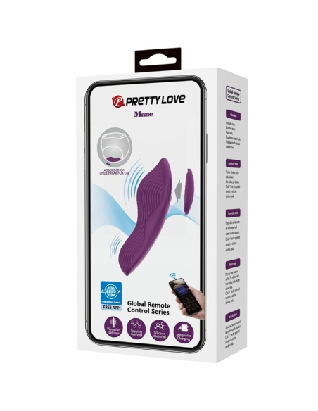 PRETTY LOVE - MANE MASAJEADOR LAY ON CLÍTORIS 10 VIBRACIONES CONTROL REMOTO MORADO