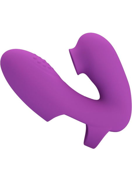 PRETTY LOVE - ATHENA VIBRADOR DE DEDO CON ESTIMULADOR CLÍTORIS MORADO