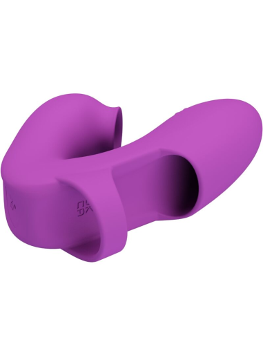 PRETTY LOVE - ATHENA VIBRADOR DE DEDO CON ESTIMULADOR CLÍTORIS MORADO