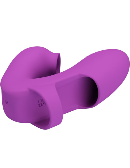 PRETTY LOVE - ATHENA VIBRADOR DE DEDO CON ESTIMULADOR CLÍTORIS MORADO