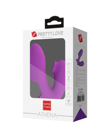 PRETTY LOVE - ATHENA VIBRADOR DE DEDO CON ESTIMULADOR CLÍTORIS MORADO