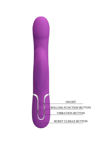 PRETTY LOVE - VIBRADOR and ESTIMULADOR MULTIFUNCIÓN 4 EN 1 MORADO