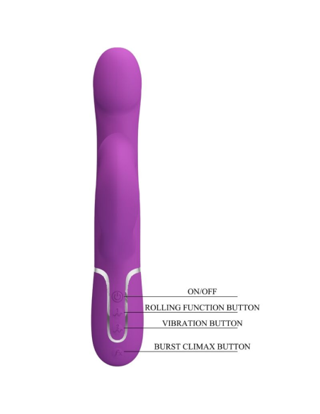PRETTY LOVE - VIBRADOR and ESTIMULADOR MULTIFUNCIÓN 4 EN 1 MORADO