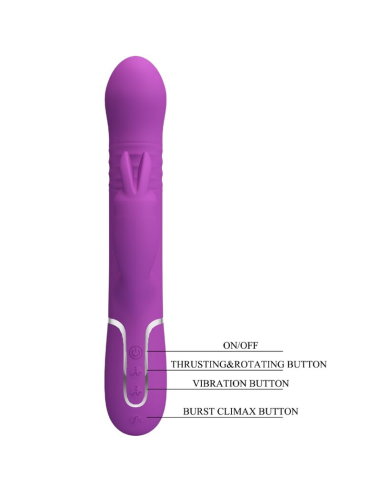PRETTY LOVE - COALE VIBRADOR RABBIT MULTIFUNCIÓN 4 EN 1 MORADO