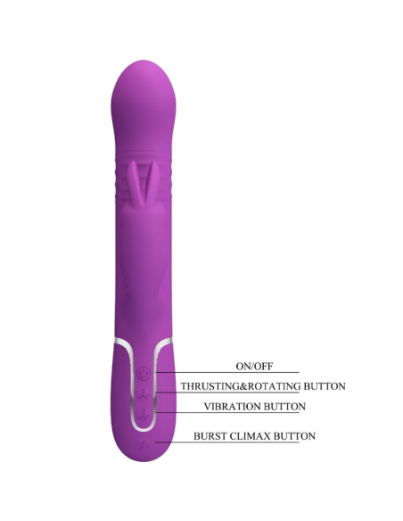 PRETTY LOVE - COALE VIBRADOR RABBIT MULTIFUNCIÓN 4 EN 1 MORADO