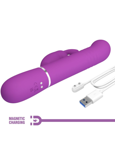 PRETTY LOVE - COALE VIBRADOR RABBIT MULTIFUNCIÓN 4 EN 1 MORADO