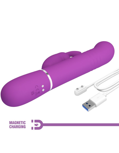 PRETTY LOVE - COALE VIBRADOR RABBIT MULTIFUNCIÓN 4 EN 1 MORADO