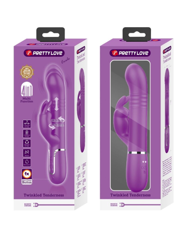 PRETTY LOVE - COALE VIBRADOR RABBIT MULTIFUNCIÓN 4 EN 1 MORADO