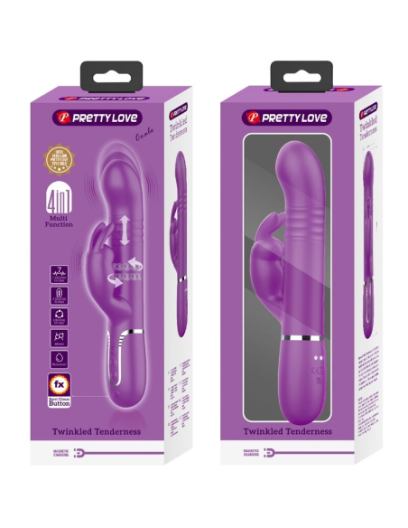 PRETTY LOVE - COALE VIBRADOR RABBIT MULTIFUNCIÓN 4 EN 1 MORADO