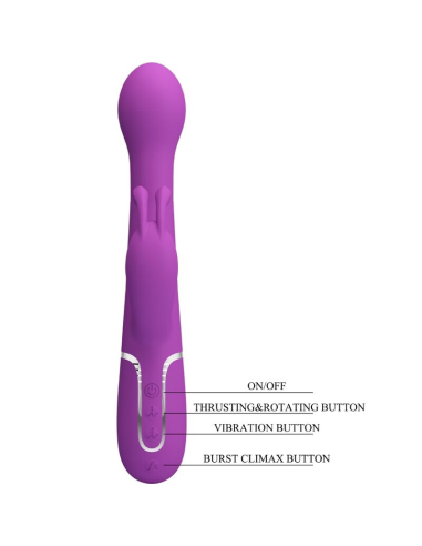 PRETTY LOVE - DEJON VIBRADOR RABBIT MULTIFUNCIÓN 3 EN 1 MORADO