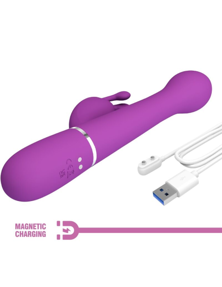 PRETTY LOVE - DEJON VIBRADOR RABBIT MULTIFUNCIÓN 3 EN 1 MORADO