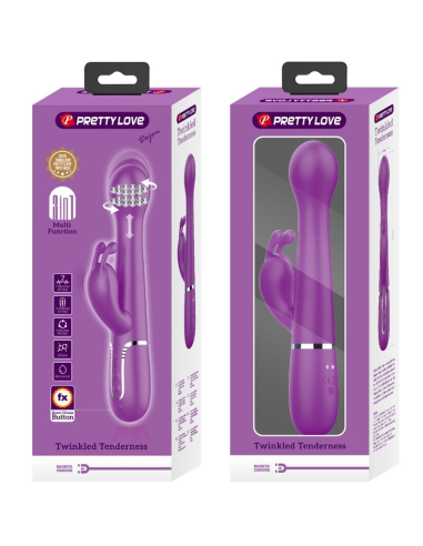 PRETTY LOVE - DEJON VIBRADOR RABBIT MULTIFUNCIÓN 3 EN 1 MORADO