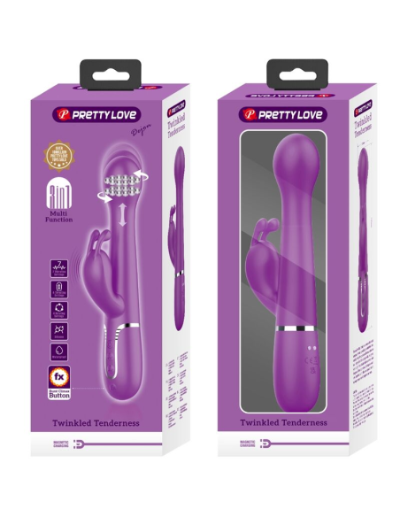 PRETTY LOVE - DEJON VIBRADOR RABBIT MULTIFUNCIÓN 3 EN 1 MORADO