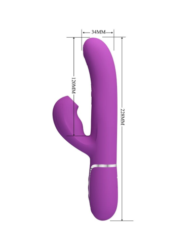 PRETTY LOVE - PERLITA VIBRADOR RABBIT MULTIFUNCIÓN 3 EN 1 MORADO