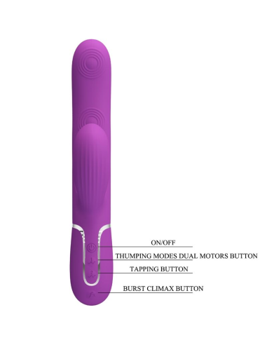 PRETTY LOVE - PERLITA VIBRADOR RABBIT MULTIFUNCIÓN 3 EN 1 MORADO